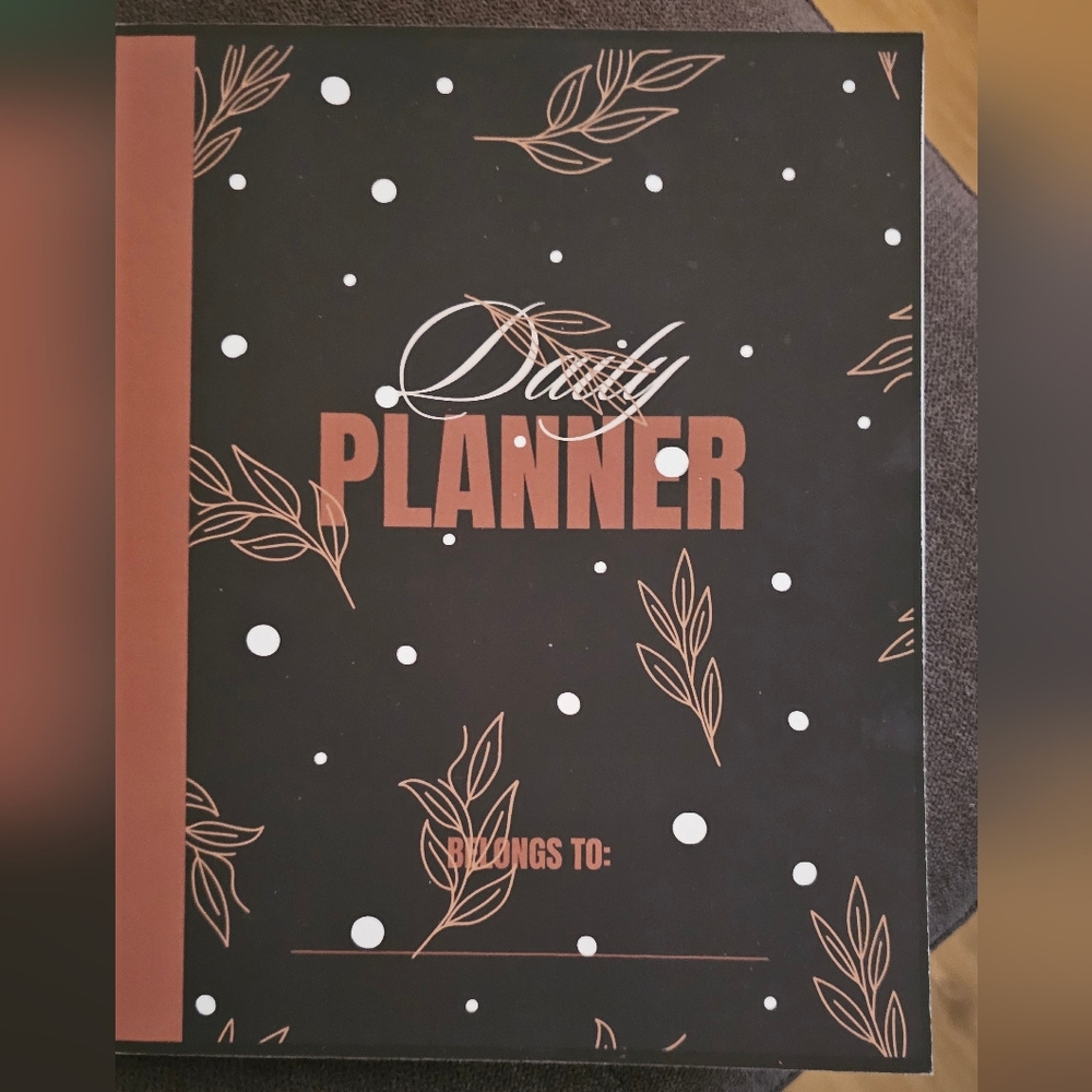 Stylish Black and Brown Daily Planner